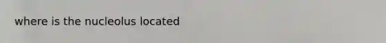 where is the nucleolus located