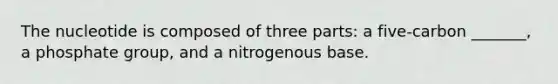 The nucleotide is composed of three parts: a five-carbon _______, a phosphate group, and a nitrogenous base.