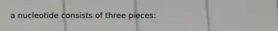 a nucleotide consists of three pieces: