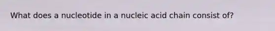 What does a nucleotide in a nucleic acid chain consist of?