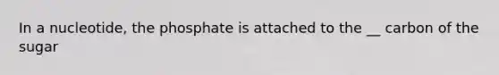 In a nucleotide, the phosphate is attached to the __ carbon of the sugar