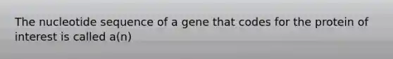 The nucleotide sequence of a gene that codes for the protein of interest is called a(n)