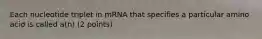 Each nucleotide triplet in mRNA that specifies a particular amino acid is called a(n) (2 points)