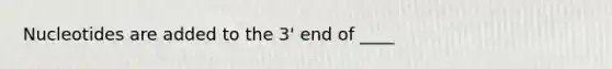 Nucleotides are added to the 3' end of ____