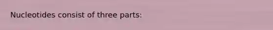 Nucleotides consist of three parts: