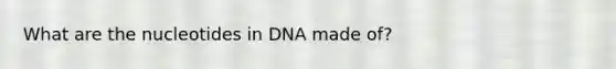 What are the nucleotides in DNA made of?