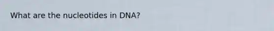 What are the nucleotides in DNA?