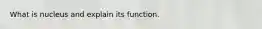 What is nucleus and explain its function.