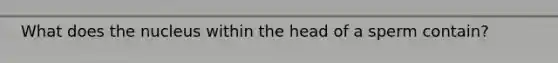 What does the nucleus within the head of a sperm contain?