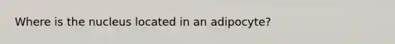 Where is the nucleus located in an adipocyte?