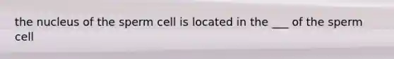 the nucleus of the sperm cell is located in the ___ of the sperm cell