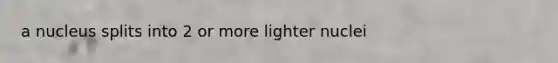 a nucleus splits into 2 or more lighter nuclei
