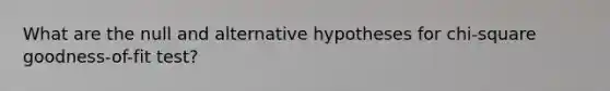 What are the null and alternative hypotheses for chi-square goodness-of-fit test?