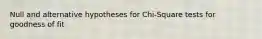 Null and alternative hypotheses for Chi-Square tests for goodness of fit