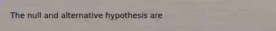 The null and alternative hypothesis are