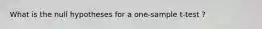 What is the null hypotheses for a one-sample t-test ?
