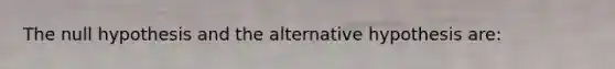 The null hypothesis and the alternative hypothesis are: