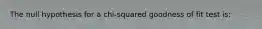 The null hypothesis for a chi-squared goodness of fit test is: