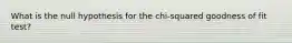 What is the null hypothesis for the chi-squared goodness of fit test?