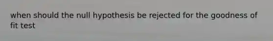 when should the null hypothesis be rejected for the goodness of fit test