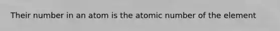 Their number in an atom is the atomic number of the element