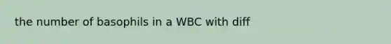 the number of basophils in a WBC with diff