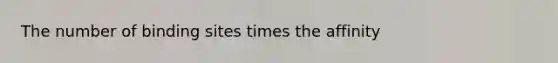 The number of binding sites times the affinity