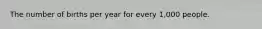 The number of births per year for every 1,000 people.