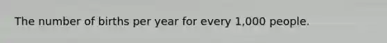 The number of births per year for every 1,000 people.