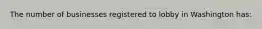 The number of businesses registered to lobby in Washington has: