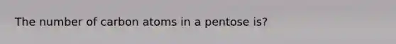 The number of carbon atoms in a pentose is?