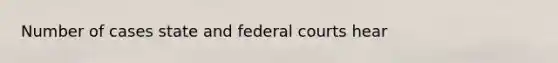 Number of cases state and federal courts hear