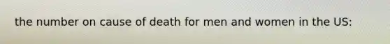 the number on cause of death for men and women in the US: