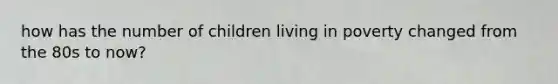 how has the number of children living in poverty changed from the 80s to now?