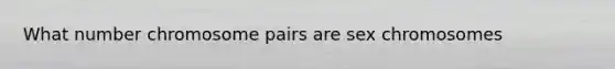 What number chromosome pairs are sex chromosomes