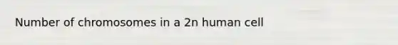 Number of chromosomes in a 2n human cell