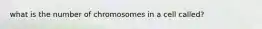 what is the number of chromosomes in a cell called?