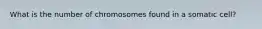 What is the number of chromosomes found in a somatic cell?