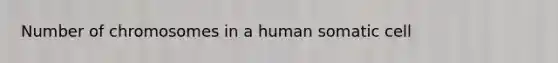 Number of chromosomes in a human somatic cell