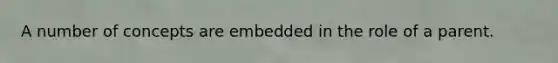 A number of concepts are embedded in the role of a parent.