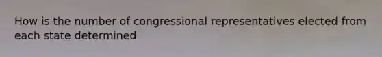 How is the number of congressional representatives elected from each state determined