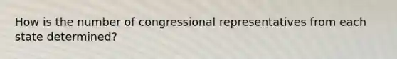 How is the number of congressional representatives from each state determined?