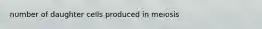 number of daughter cells produced in meiosis