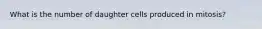 What is the number of daughter cells produced in mitosis?