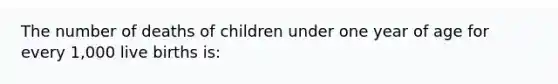 The number of deaths of children under one year of age for every 1,000 live births is: