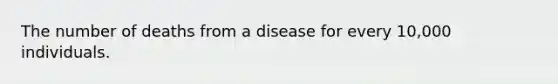 The number of deaths from a disease for every 10,000 individuals.