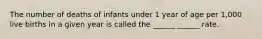 The number of deaths of infants under 1 year of age per 1,000 live births in a given year is called the ______ ______ rate.