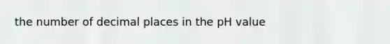 the number of decimal places in the pH value