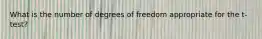 What is the number of degrees of freedom appropriate for the t-test?