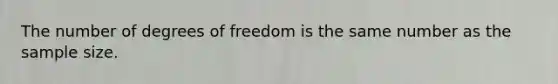 The number of degrees of freedom is the same number as the sample size.